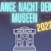 Das Bild zeigt den Titel Lange Nacht der Museen 2022, ein grafisch erstelltes Museum und als Hintergrund ein Nachthimmel